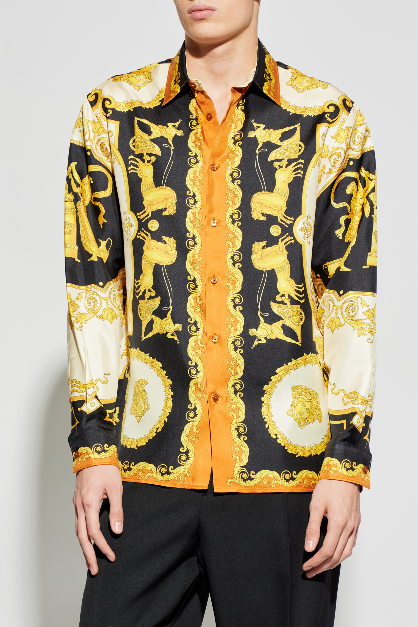 トップス ENG AVAILABLE: Versace Silk Cotton Shirt Versace Silk shirt | Men's Clothing | Vitkac